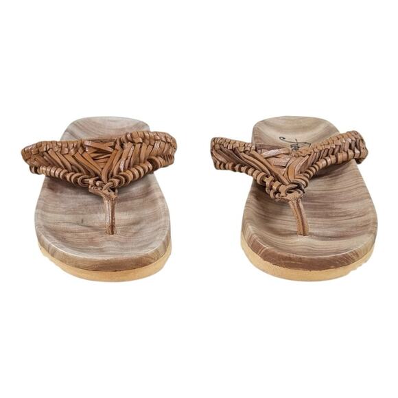 Free People Ivy Leather Woven Flip Flop Sandals - Picture 2 of 5